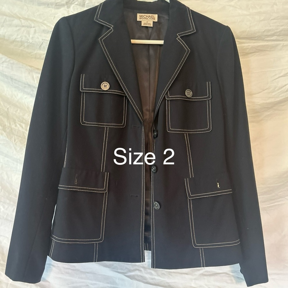 Michael Kors Black Blazer Tailored Structured Design